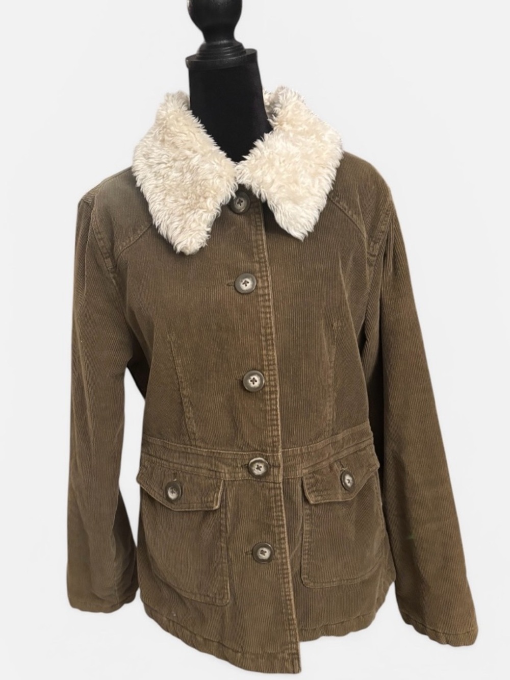 Sonoma Brown Corduroy Jacket with Cream Sherpa Collar